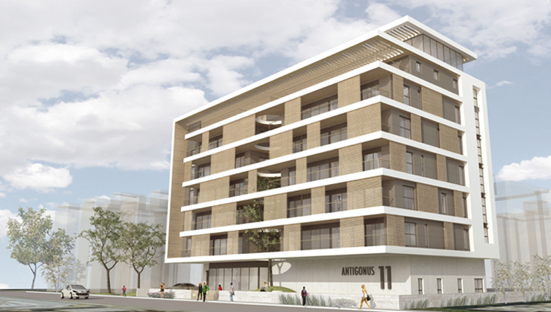 בניין חדש ברח׳ אנטיגונוס, תל-אביב